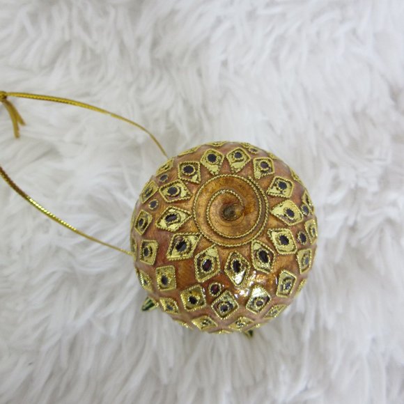 Ornament Pineapple Cloisonne Metal Christmas Tree Food Fruit Decoration - Picture 5 of 8